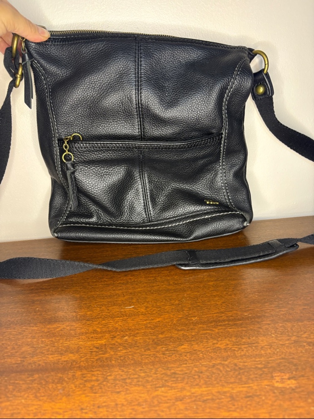 The Sak Black Pebbled Leather Crossbody Bag